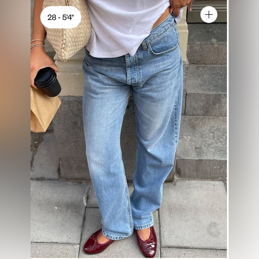 Djerf Avenue Relaxed Jeans Washed Blue size 27